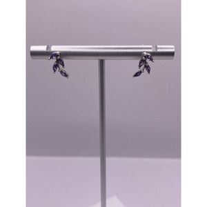 Purple Cz Dangle Earring Sterling Silver S925